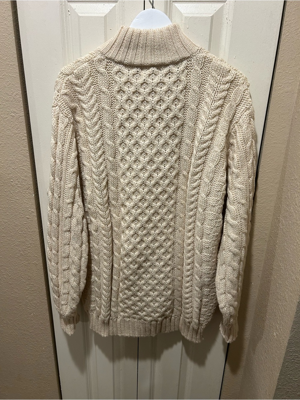 L.L Bean VTG Irish Fisherman Knit Cable Sweater Wool 100% , XL - Picture 2 of 5